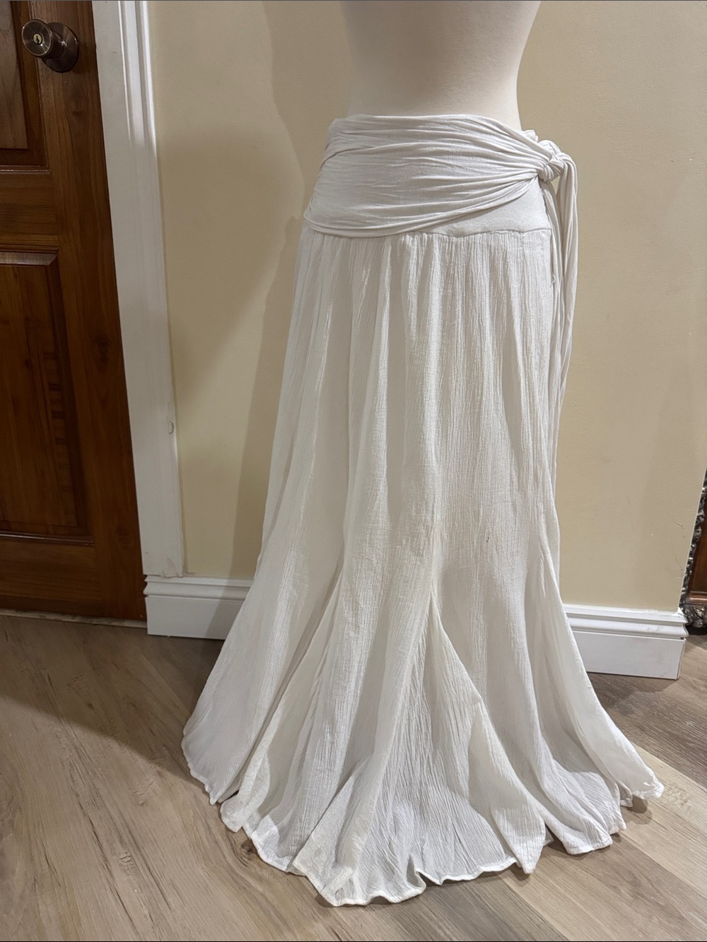 grass collection White Convertible Maxi Wrap Skirt